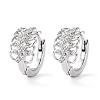Leaf Clear Cubic Zirconia Small Hoop Earrings for Women EJEW-C002-05P-RS-1