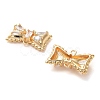 Brass Pave Clear Cubic Zirconia Connector Charms KK-F870-07G-2
