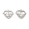 Brass Micro Pave Clear Cubic Zirconia Connector Charms KK-E068-VB044-1