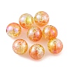 UV Plating Rainbow Iridescent Acrylic Crackl Beads PACR-C009-02F-1