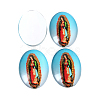 Printed Glass Oval Cabochons GGLA-N003-20x30-A47-2