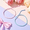 2Pcs 2 Colors Nylon Cord Braided Wave Cord Bracelets BJEW-JB10743-2