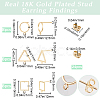 Beebeecraft 24Pcs 3 Style Square & Triangle & Ring Brass Stud Earring Findings KK-BBC0012-84-2