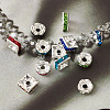 Brass Rhinestone Spacer Beads RB-TA0001-08S-10