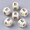 Printed Natural Wood Beads X-WOOD-T026-001E-1