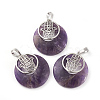 Natural Amethyst Pendants KK-F751-K-A11-2