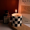 Chessboard Pattern Column Candle Jar Molds DIY-G098-04-7