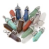 14Pcs 14 Style Chakra Natural & Synthetic Gemstone Pointed Pendants G-LS0001-76-4