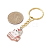 Strawberry Cat Alloy Enamel Pendant Keychain KEYC-JKC00575-4