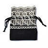 Polyester Lace & Slub Yarn Drawstring Gift Bags OP-Q053-014-2