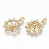 Brass Micro Pave Clear Cubic Zirconia Peg Bails Pendants KK-T062-12G-NF-2