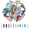 48Pcs 12 Colors Electroplated & Dyed Natural Quartz Crystal Pendants PALLOY-AB00093-1
