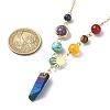 Natural & Synthetic Mixed Gemstone Nugget Pendant Necklaces with Alloy Chains NJEW-TA00126-3