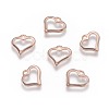 201 Stainless Steel Open Heart Charms X-STAS-F192-059RG-1
