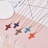 Sparkling Cross Pendant Necklace for Women X1-NJEW-TA00015-4
