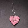 Brushed Style Heart Glass Pendant GLAA-WH0031-07C-1