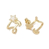 Rack Plating Star Brass Stud Earrings EJEW-P277-08G-2