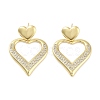 Rack Plating Brass Micro Pave Cubic Zirconia Studs Earrings EJEW-B047-03G-07-1