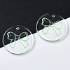 Transparent Resin Pendants RESI-N030-006E-4