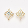 Brass Cubic Zirconia Links KK-T038-551C-NF-2