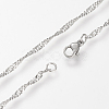 304 Stainless Steel Singapore Chains Necklaces STAS-S066-20-1