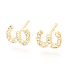 Brass Micro Pave Clear Cubic Zirconia Stud Earrings EJEW-O103-04G-1
