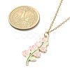 3Pcs 3 Style Alloy Enamel Flower Pendant Necklaces Set with 304 Stainless Steel Chains NJEW-JN04413-3