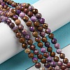 Natural Lepidolite/Purple Mica Stone Beads Strands G-C052-03-2