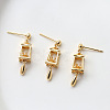 Brass Lantern Dangle Stud Earrings for Women BAPE-PW0002-06B-G-1