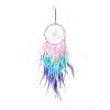 Iron Woven Web/Net with Feather Pendant Decorations AJEW-B017-02-1