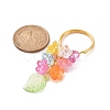 Transparent Leaf & Flower Acrylic Keychains with Iron Split Key Ring KEYC-JKC00424-3