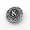 Platinum Plated Zinc Alloy Enamel Letter Jewelry Snap Buttons X-SNAP-N010-86-NR-2