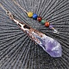 Natural Amethyst Pointed Dowsing Pendulums PW-WGB216D-02-1