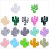 34Pcs 17 Style Cactus Food Grade Eco-Friendly Silicone Focal Beads JX905A-1