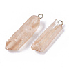 Vacuum Plating Natural Quartz Crystal Pendants G-R461-07H-2