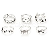 Tibetan Style Alloy Stackable Rings Set RJEW-E071-01AS-05-1