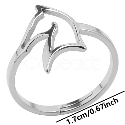 Non-Tarnish 304 Stainless Steel Adjustable Ring PW-WG80088-01-1