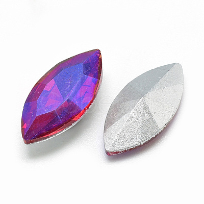 Pointed Back Glass Rhinestone Cabochons RGLA-T020-7x15mm-03-1