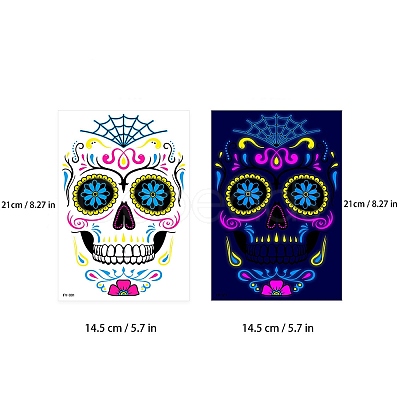 Heat Tranfer Luminous Printing Body Art Face Tattoo Sticker PW-WG23340-01-1