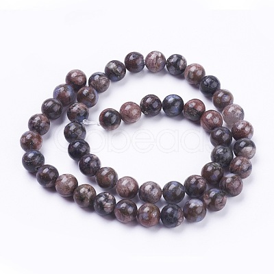 Natural Glaucophane Beads Strands G-F520-39-8mm-1