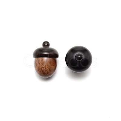 Disconnectable Ebony Wood Pendants HJEW-WH0051-03-1