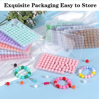 80Pcs Round Silicone Focal Beads SIL-SZ0001-24-33-1