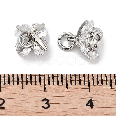 Brass Micro Pave Cubic Zirconia Charms KK-C051-14P-02-1