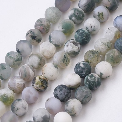 Natural Tree Agate Bead Strands G-J376-11F-6mm-1