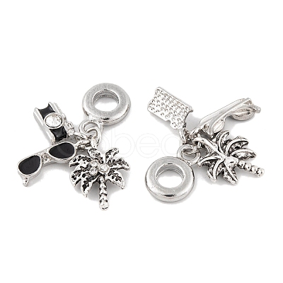 Rack Plating Alloy Crystal Rhinestone European Dangle Charms FIND-C055-29P-1