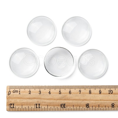 Transparent Glass Cabochons X-GGLA-R026-30mm-1