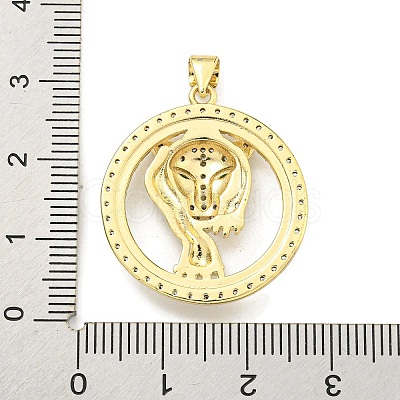 Brass Micro Pave Cubic Zirconia Pendants KK-K354-09E-G-1