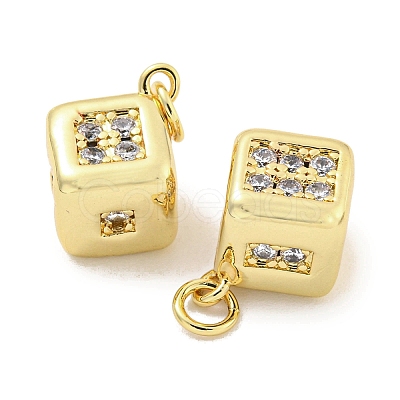 Brass Micro Pave Clear Cubic Zirconia Pendants KK-Q814-25G-1