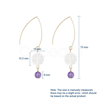 Shell Dangle Earrings EJEW-JE03757-1