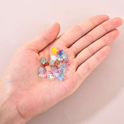 20Pcs Spray Painted Glass Beads GLAA-YW0001-10-1